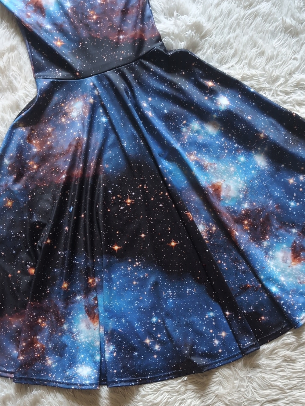 Blackmilk Actual NASA Photo Galaxy Blue Pocket Midi Dress XS - Picture 5 of 13